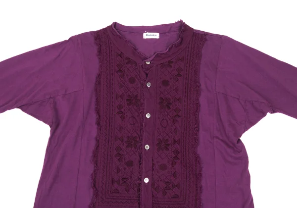 Plantation Cotton Front Embroidery Design Blouse K-169243_003