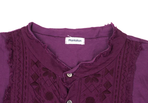 Plantation Cotton Front Embroidery Design Blouse K-169243_004