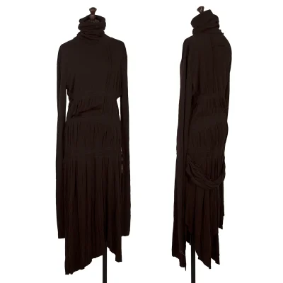 Jean Paul GAULTIER FEMME Wool Blend Stitch Turtleneck Knit Dress