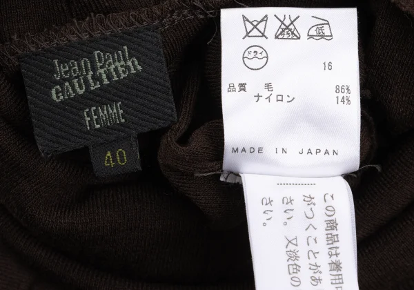 Jean Paul GAULTIER FEMME Wool Blend Stitch Turtleneck Knit Dress K-169244_018