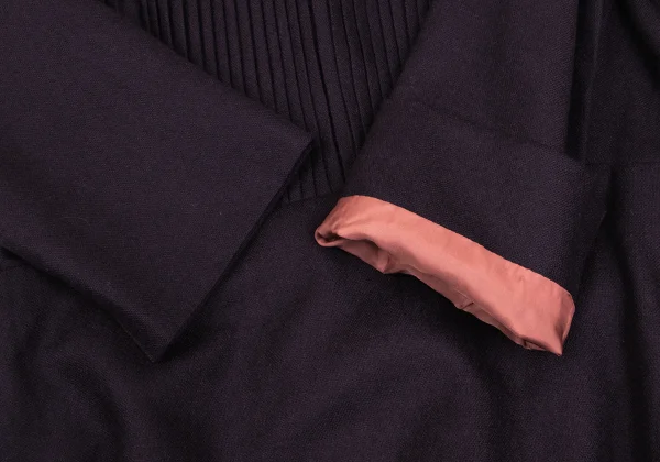 Sybilla Wool Front Tuck Design 3/4 Sleeve Skipper Dress K-169247_008