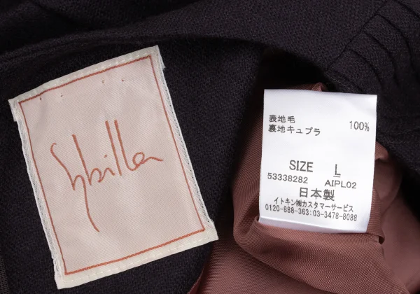 Sybilla Wool Front Tuck Design 3/4 Sleeve Skipper Dress K-169247_018