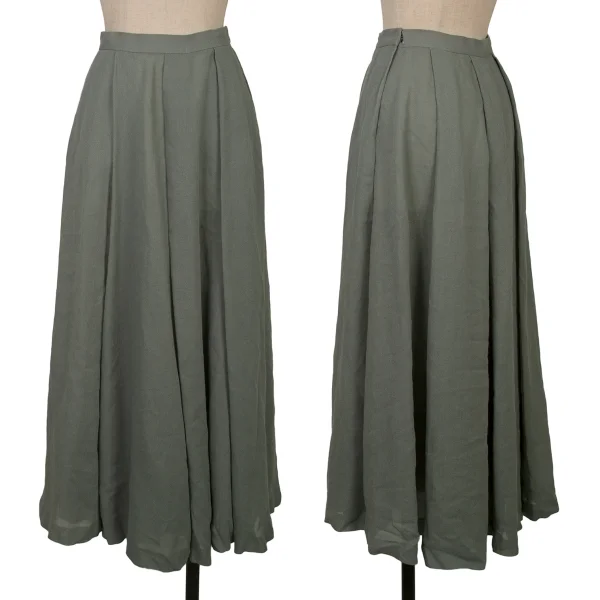 Sybilla Linen Rayon Tuck Skirt Grey 63-90 K-169248_001