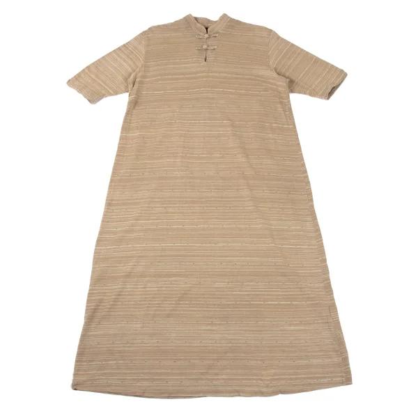 yoshie inaba Multi Striped Chinese Button Short-sleeved Dress K-169249_002