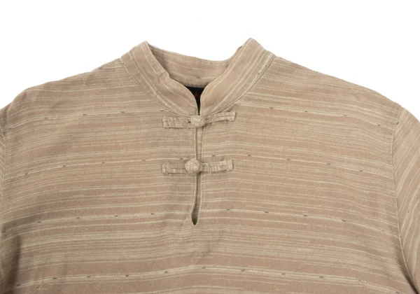 yoshie inaba Multi Striped Chinese Button Short-sleeved Dress K-169249_006