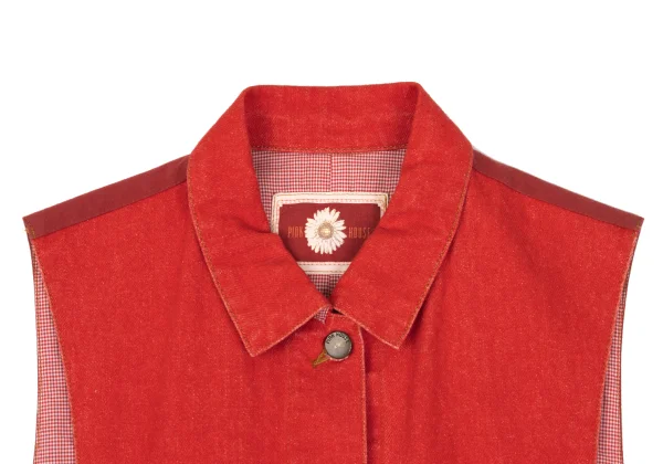 PINK HOUSE Cotton Patch Design Back Panel Denim Vest K-169250_004