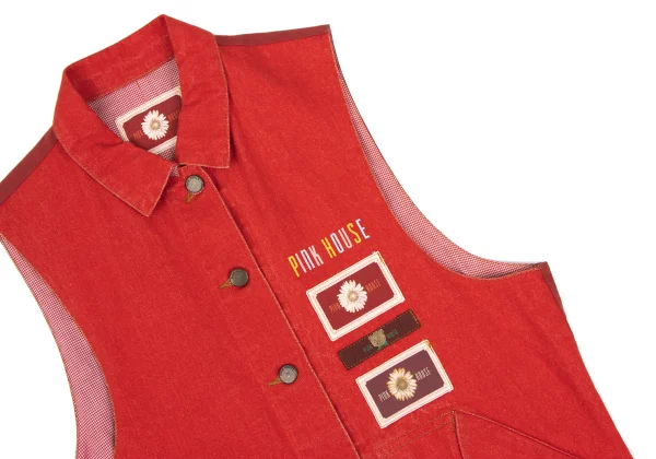 PINK HOUSE Cotton Patch Design Back Panel Denim Vest K-169250_006