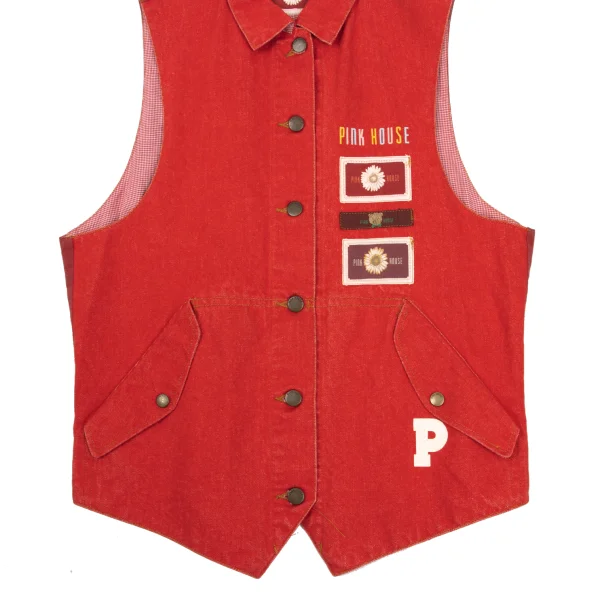 PINK HOUSE Cotton Patch Design Back Panel Denim Vest K-169250_007