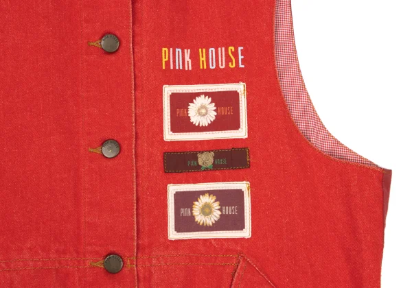 PINK HOUSE Cotton Patch Design Back Panel Denim Vest K-169250_008