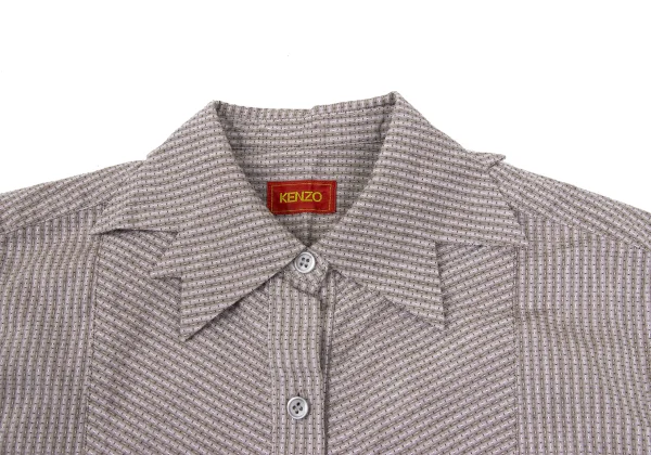 KENZO Cotton Zigzag Design Printed Long-sleeved Shirt K-169252_005