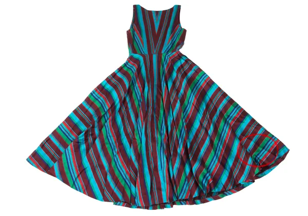 KENZO Linen Rayon Multi-stripe Sleeveless Dress K-169253_014