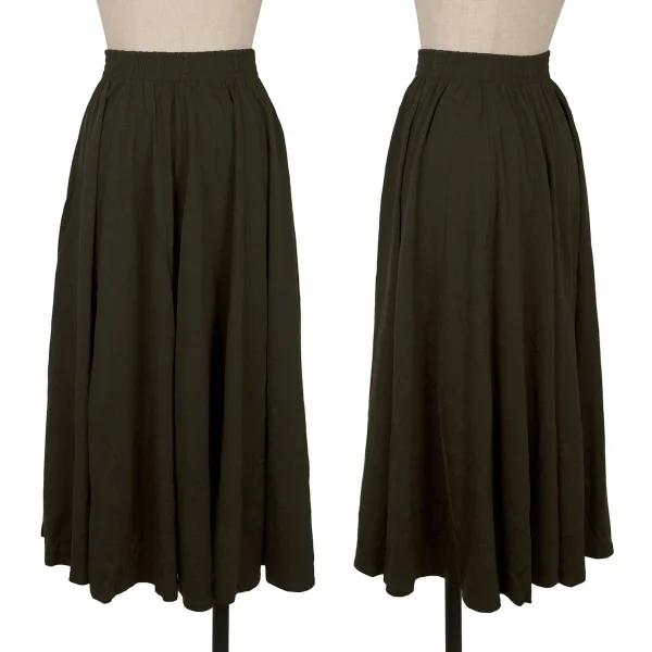 KENZO Wool A-line Skirt Khaki M K-169254_001