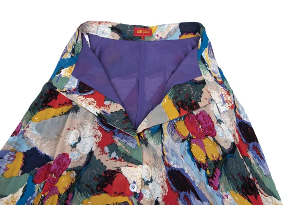 KENZO Rayon Graphic Printed Button Wrap Skirt K-169255_005