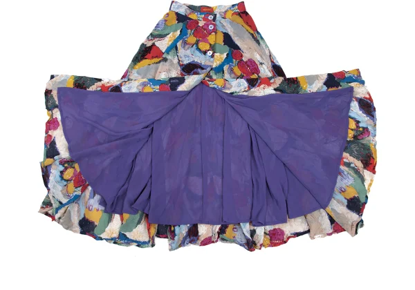 KENZO Rayon Graphic Printed Button Wrap Skirt K-169255_007