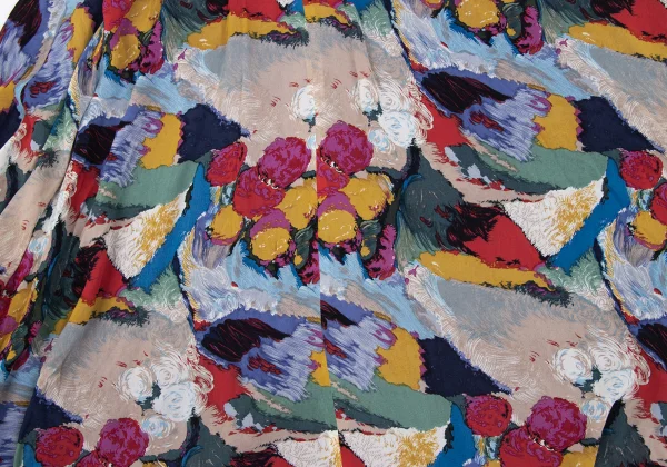 KENZO Rayon Graphic Printed Button Wrap Skirt K-169255_009