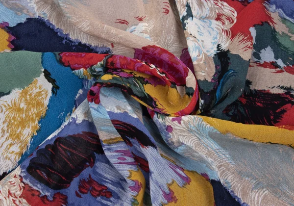 KENZO Rayon Graphic Printed Button Wrap Skirt K-169255_010