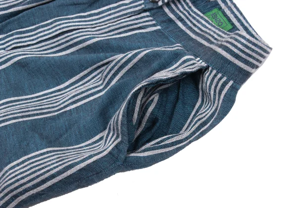 KENZO Linen-blend Striped Jacquard Pants K-169256_004