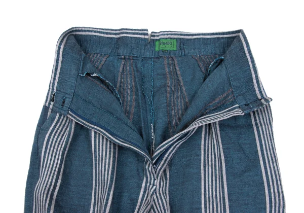 KENZO Linen-blend Striped Jacquard Pants K-169256_005