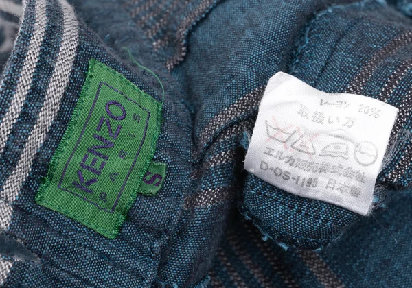 KENZO Linen-blend Striped Jacquard Pants K-169256_011