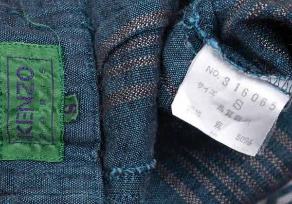 KENZO Linen-blend Striped Jacquard Pants K-169256_012