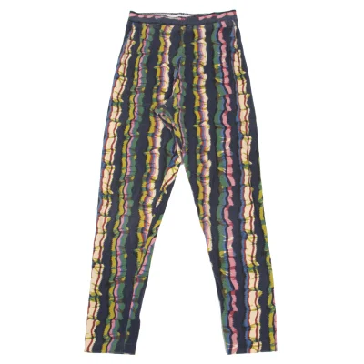 KENZO Cotton Blend Graphic Stripe Printed Stretch Pants