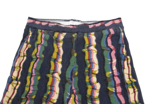 KENZO Cotton Blend Graphic Stripe Printed Stretch Pants K-169257_004