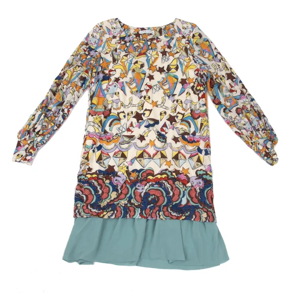 TSUMORI CHISATO Glitter Graphic Print Layered Design Tunic K-169259_002