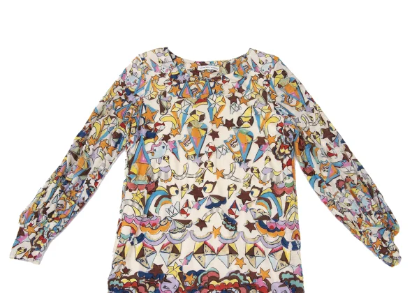 TSUMORI CHISATO Glitter Graphic Print Layered Design Tunic K-169259_003