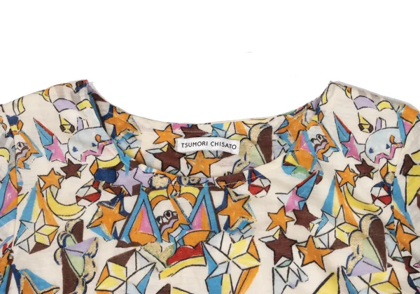 TSUMORI CHISATO Glitter Graphic Print Layered Design Tunic K-169259_004
