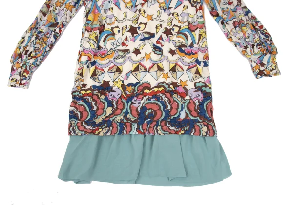 TSUMORI CHISATO Glitter Graphic Print Layered Design Tunic K-169259_007