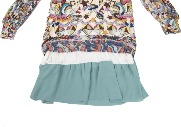 TSUMORI CHISATO Glitter Graphic Print Layered Design Tunic K-169259_008