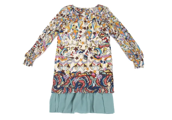 TSUMORI CHISATO Glitter Graphic Print Layered Design Tunic K-169259_010