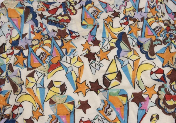 TSUMORI CHISATO Glitter Graphic Print Layered Design Tunic K-169259_011