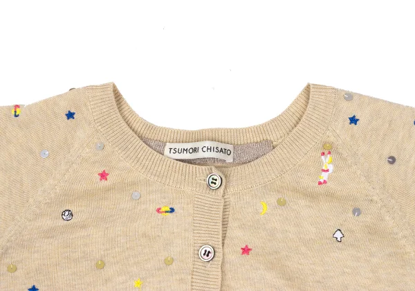 TSUMORI CHISATO Sequin Embroidered Knit Cardigan K-169261_003
