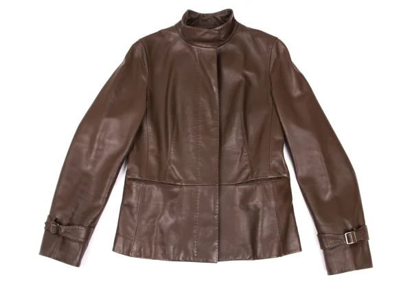 Paul Stuart Striped Lining Leather Jacket K-169263_002