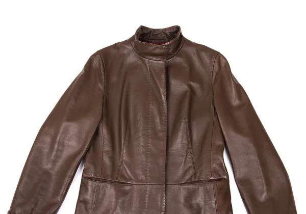 Paul Stuart Striped Lining Leather Jacket K-169263_003