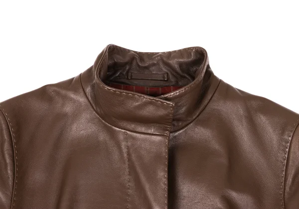 Paul Stuart Striped Lining Leather Jacket K-169263_004