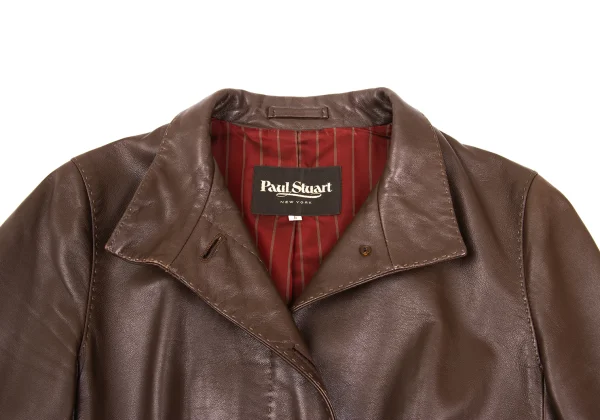 Paul Stuart Striped Lining Leather Jacket K-169263_005