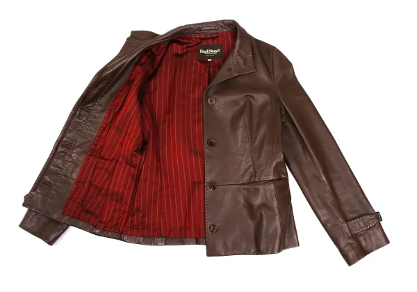 Paul Stuart Striped Lining Leather Jacket K-169263_015
