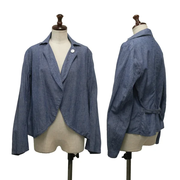 KAPITAL Cotton Linen Chambray Shirt Jacket Blue 1 K-169267_001