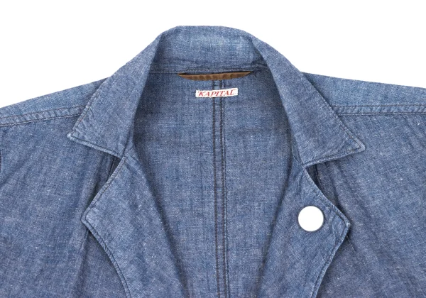 KAPITAL Cotton Linen Chambray Shirt Jacket K-169267_004