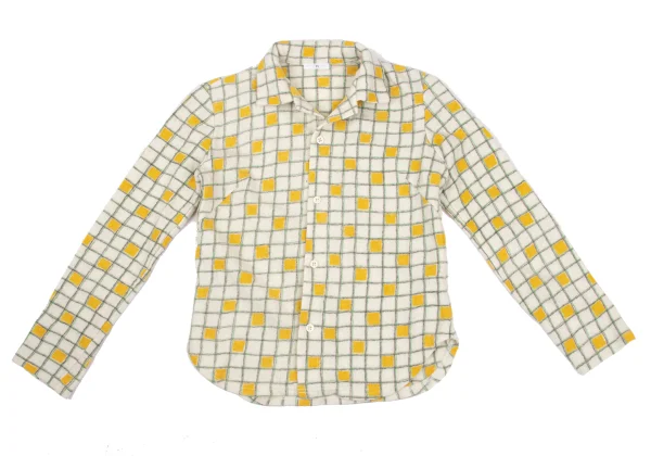 Y's Check Printed Wool Knit Shirt K-169269_002