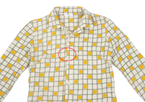 Y's Check Printed Wool Knit Shirt K-169269_003