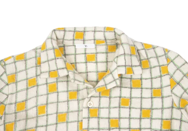 Y's Check Printed Wool Knit Shirt K-169269_005