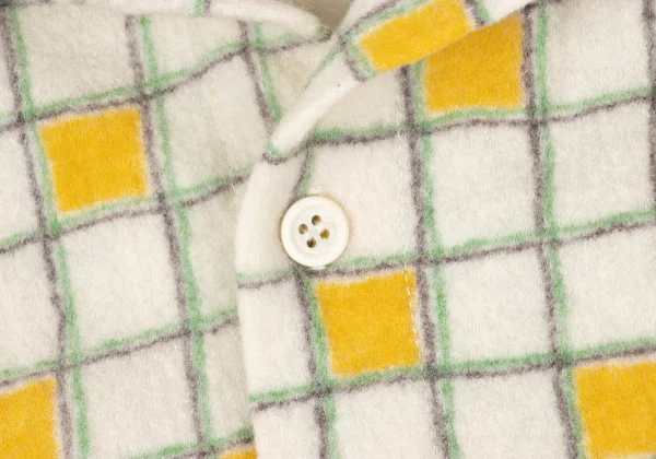 Y's Check Printed Wool Knit Shirt K-169269_006