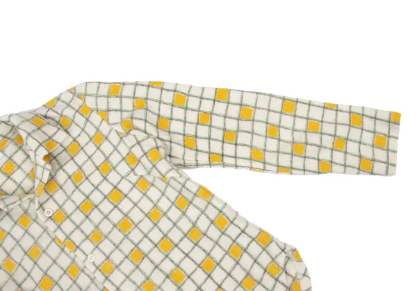Y's Check Printed Wool Knit Shirt K-169269_007