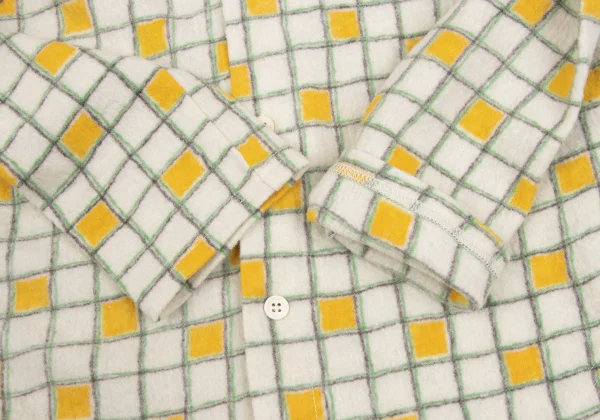 Y's Check Printed Wool Knit Shirt K-169269_010