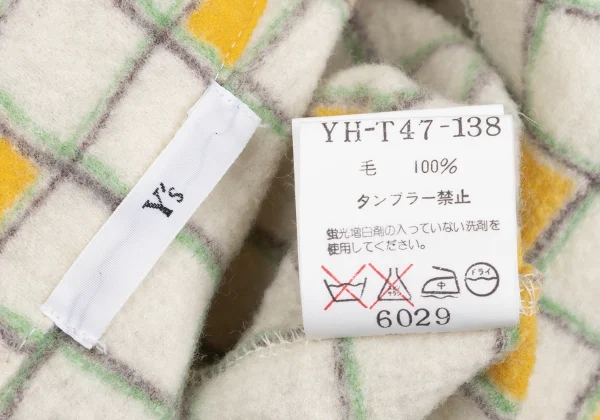 Y's Check Printed Wool Knit Shirt K-169269_019