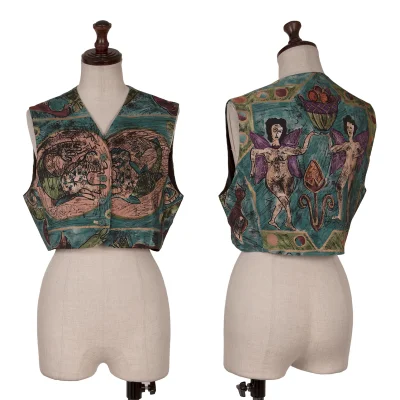 ROMEO GIGLI Art Printed Silk Short Vest