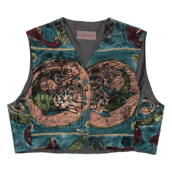 ROMEO GIGLI Art Printed Silk Short Vest K-169271_002